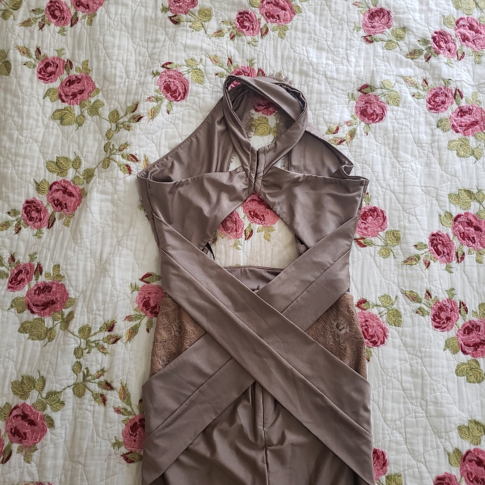 Michael Costello Philip midi taupe dress - Picture 5 of 7
